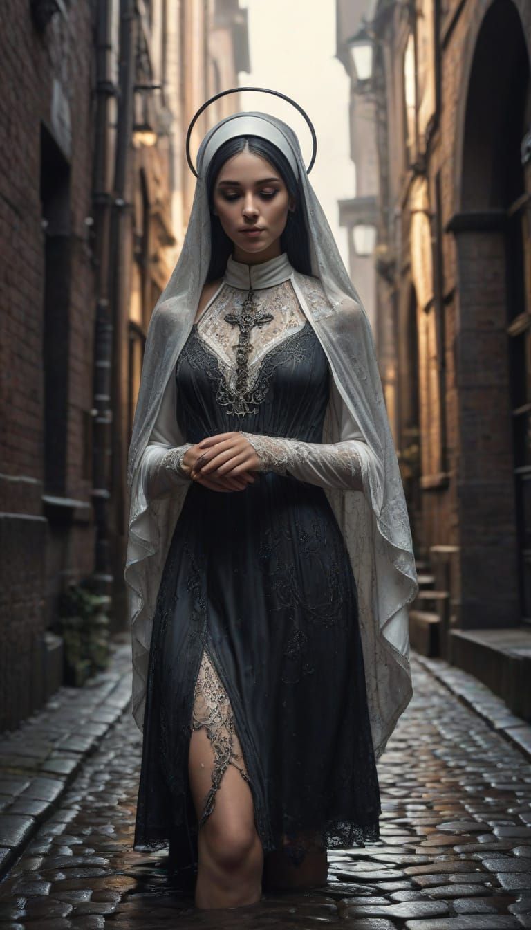 Angel Nun in Hyper-Realistic Digital Art