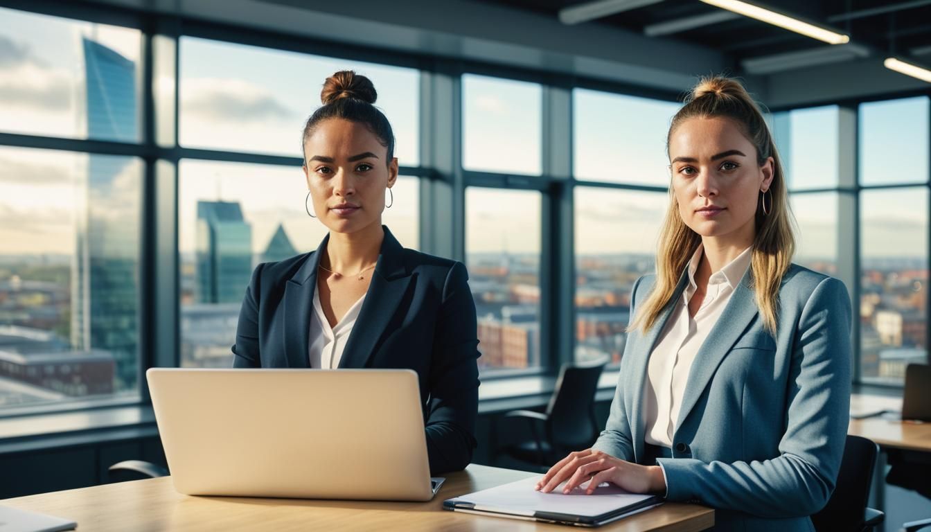 Confident Entrepreneur in Modern Dublin Office