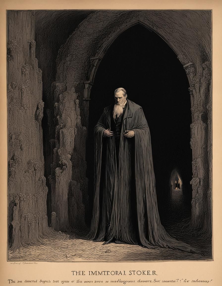 Bram Stoker in Gothic Art Style