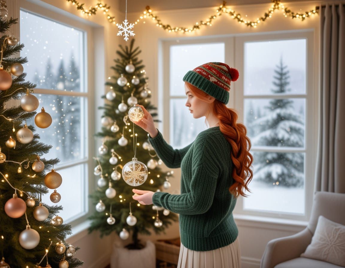 Whimsical Winter Portrait in Festive Style