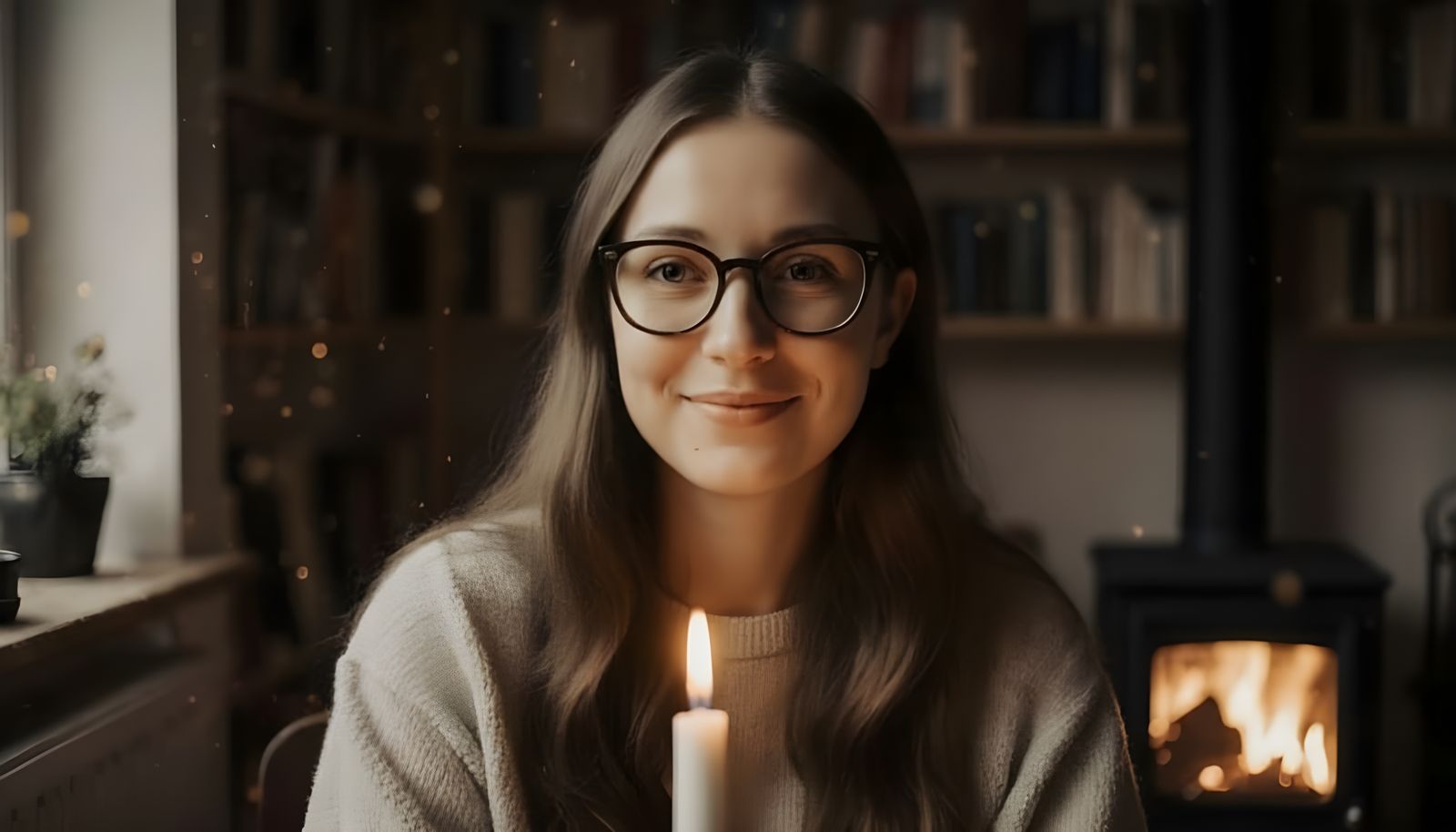 Soulful Finnish Librarian Portrait in Pre-Raphaelite Style