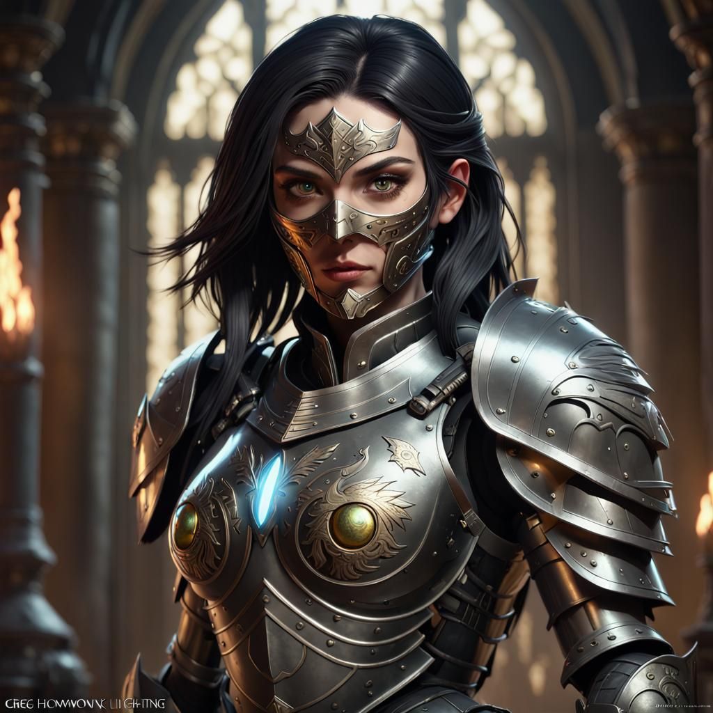 Scourge Aasimar Paladin in Dark Fantasy Style