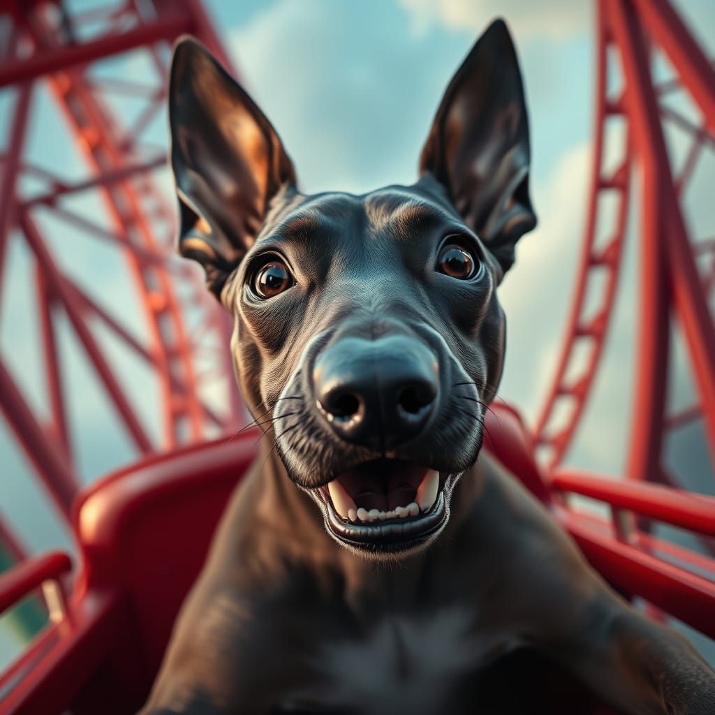Astonished Thai Ridgeback on Thrilling Roller Coaster