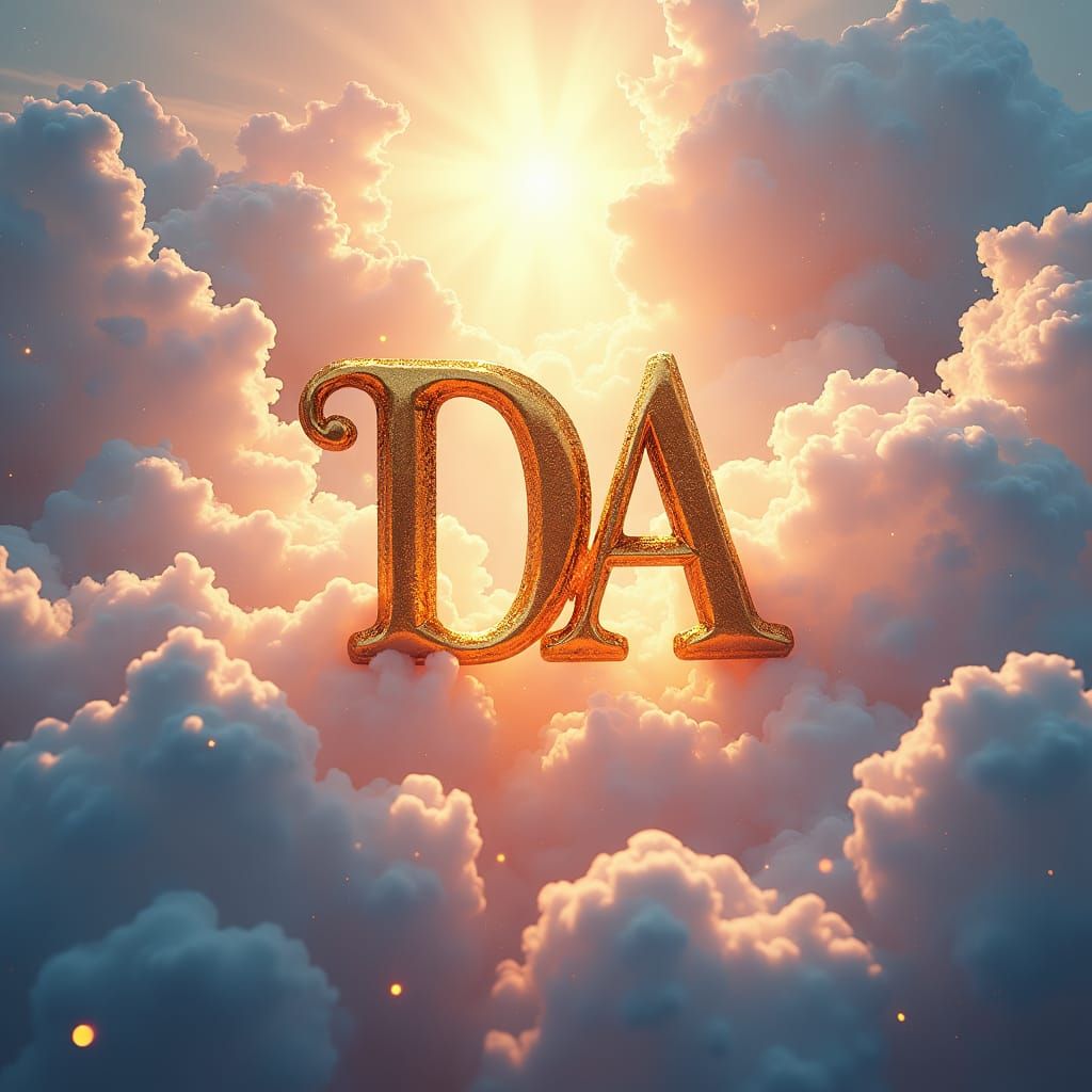 Golden 'DA' Monogram Logo in Heavenly Sunshine