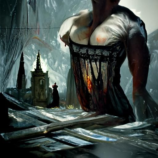 Gothic Vampire: Corset Man in Baroque Fashion