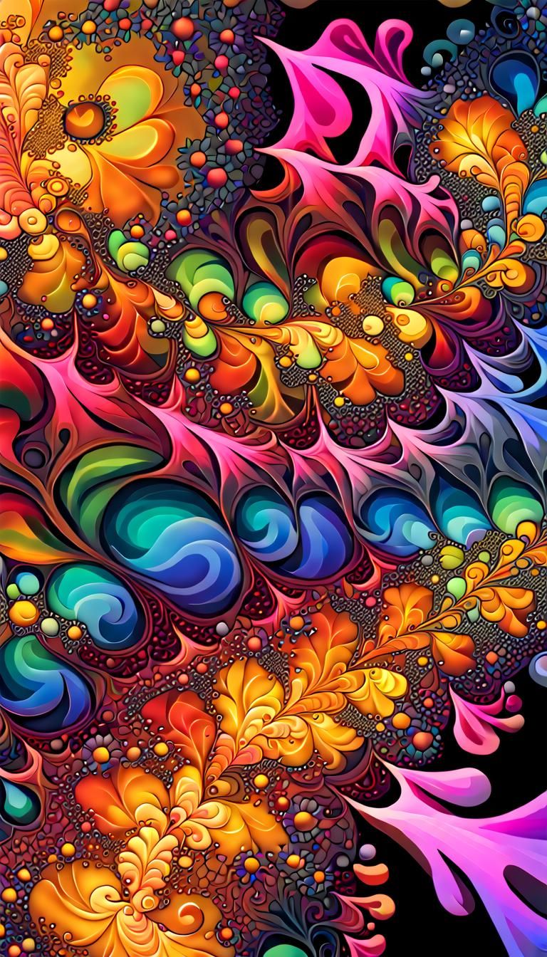Neon Fractal Art in High Definition