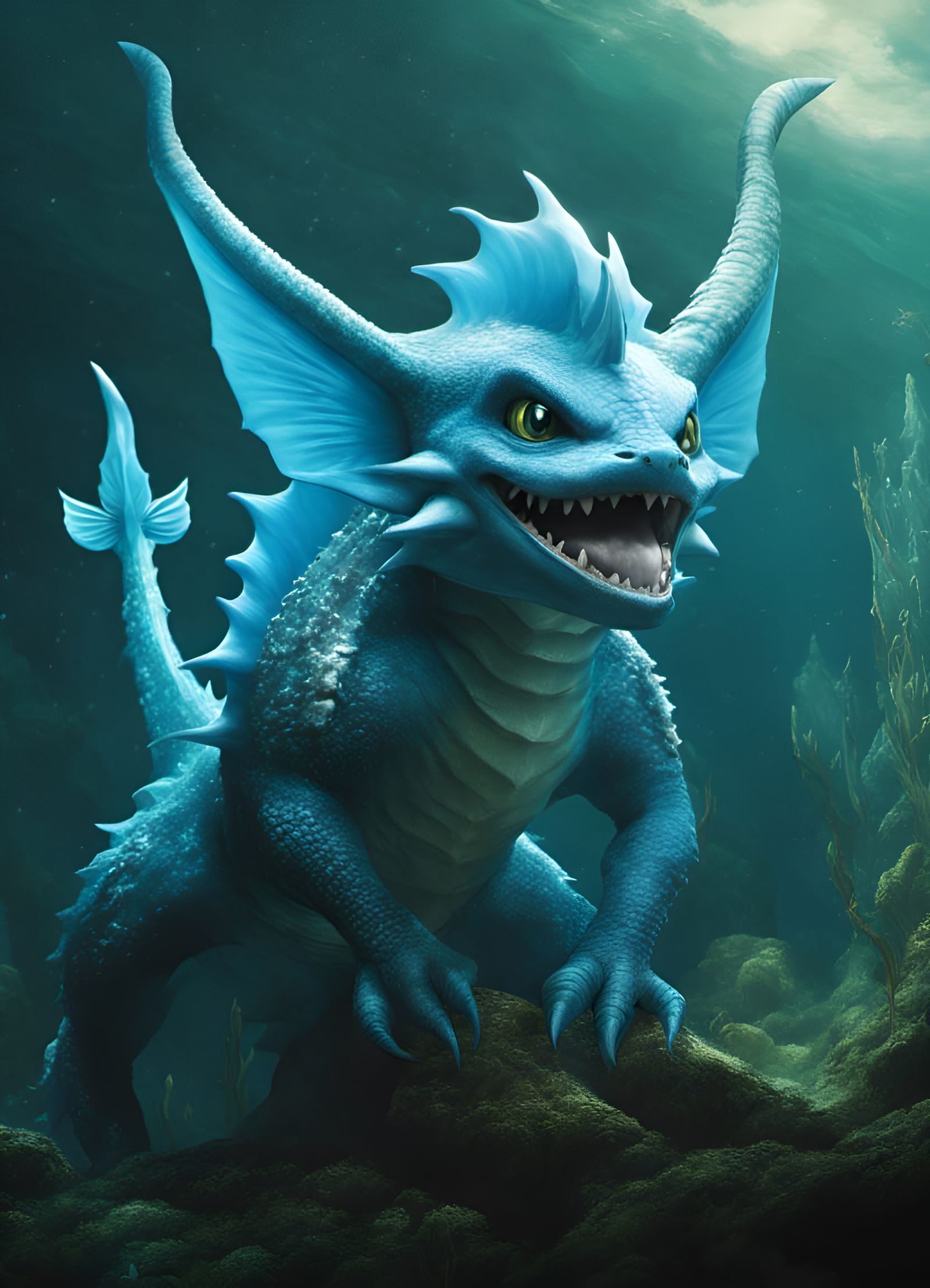 Epic Vaporeon Monster Concept Art in 8k