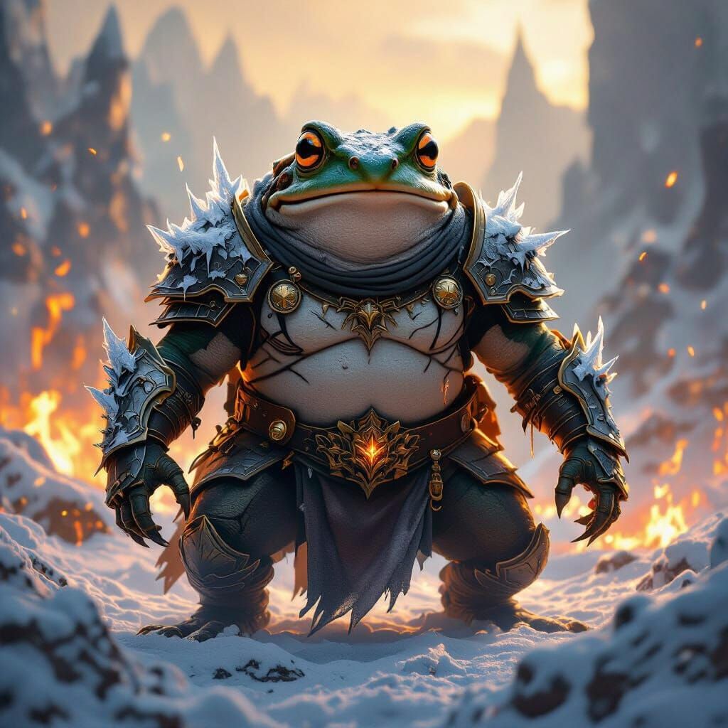 Frog Warrior of Ice and Fire in Ragnarok
