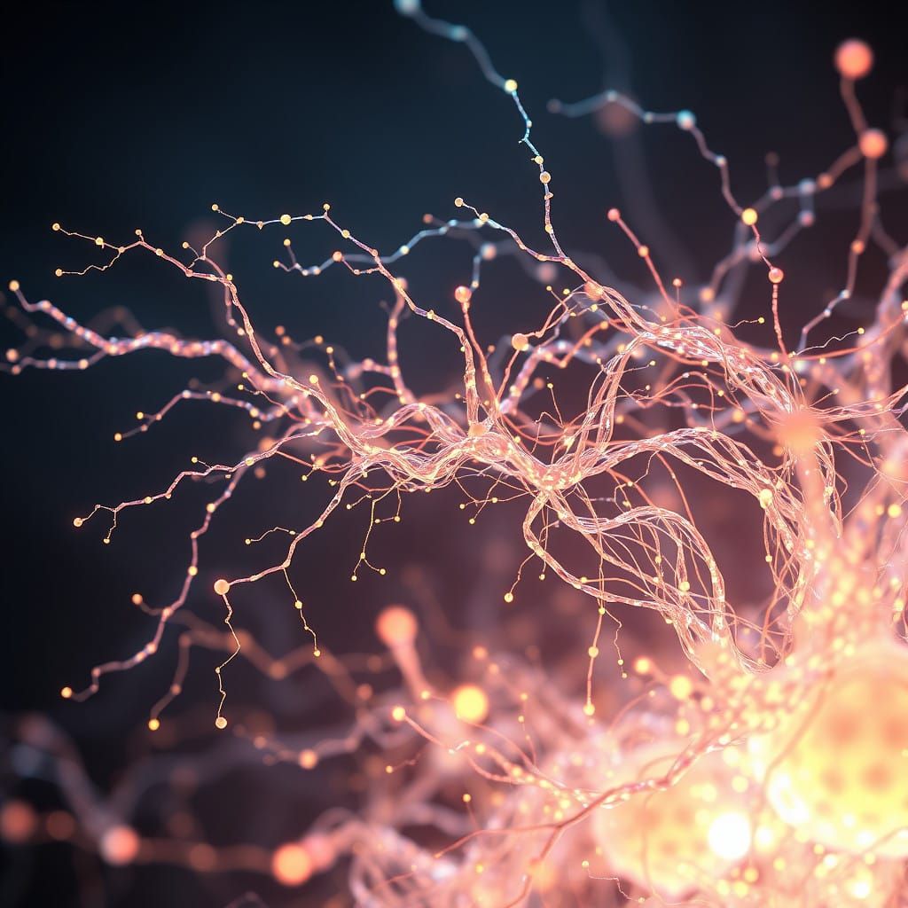 Ethereal Threads of Iridescent Life in 3D Anime Style