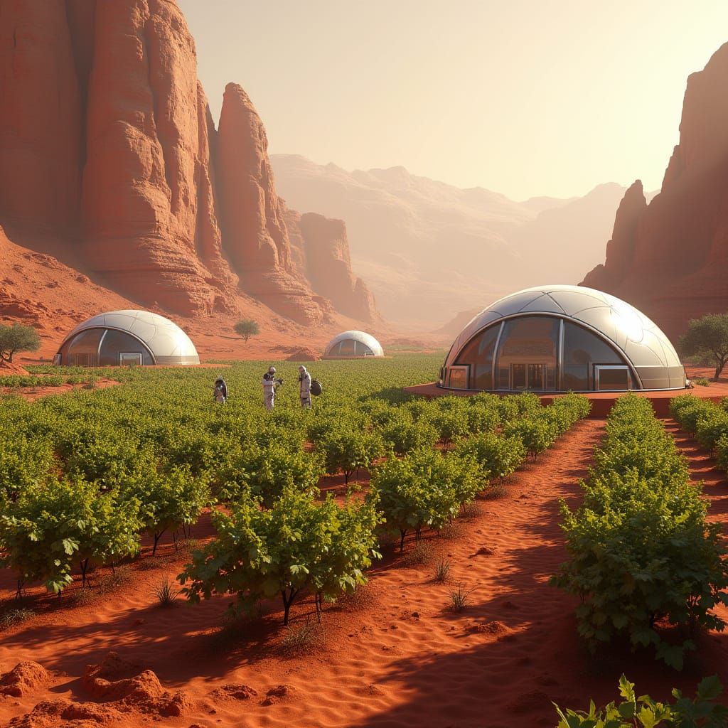 Futuristic Mars Vineyard in Stunning Geodesic Domes