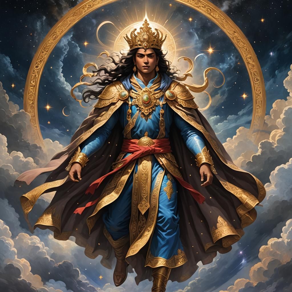 Indra, Cloaked in Heavens, Digital Art