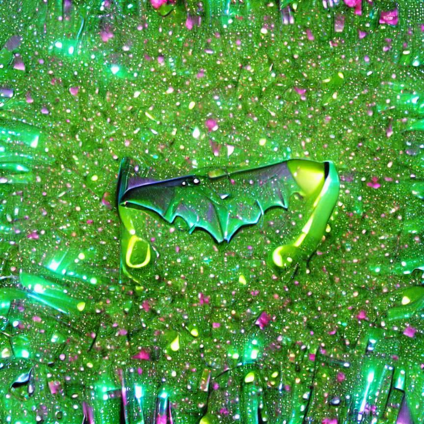 Glitter Neon Green Bat