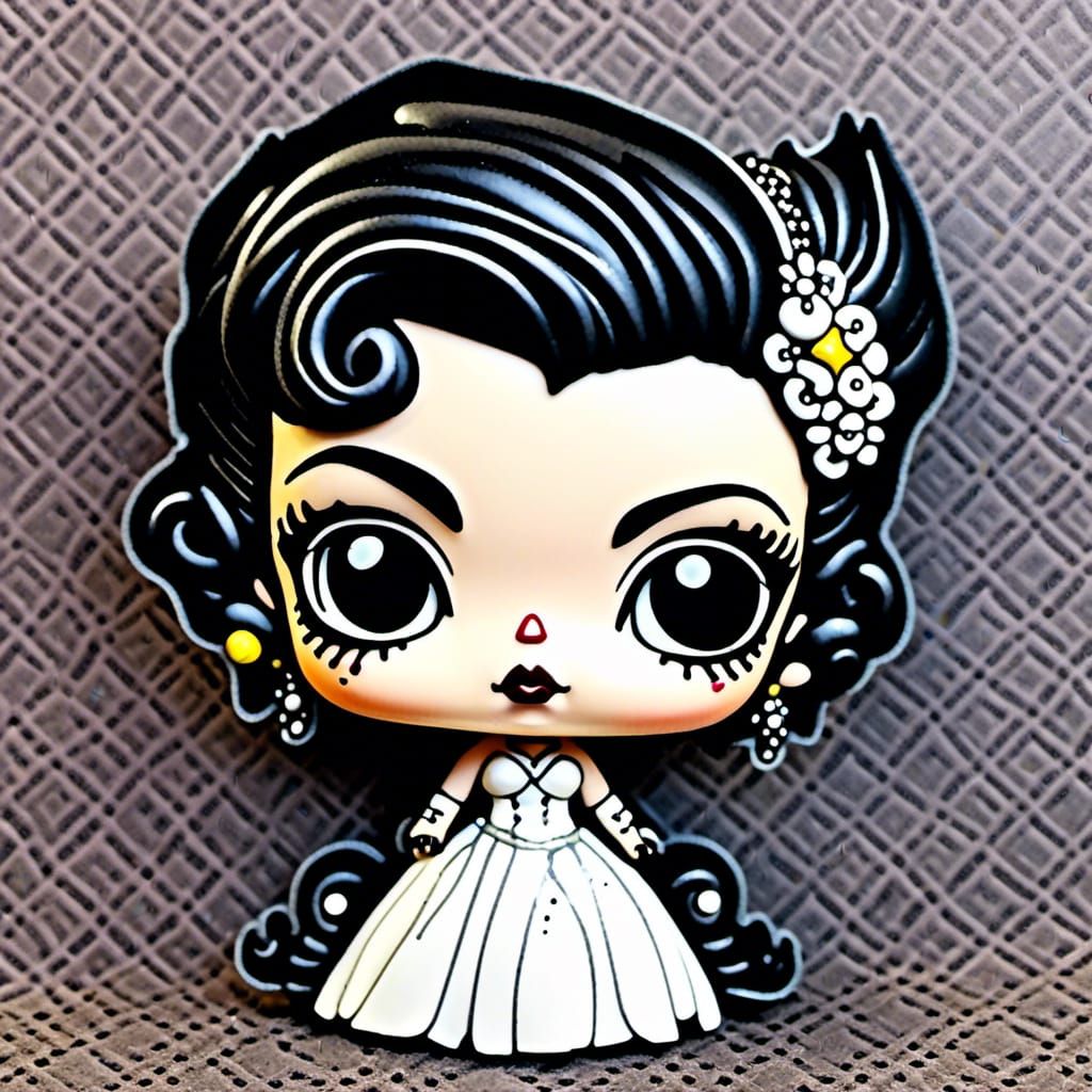 Cute Glittery Chibi Bride of Frankenstein