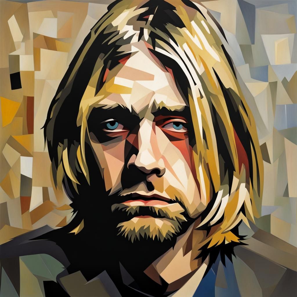 Sad Man: Cubist Impressionist Portrait