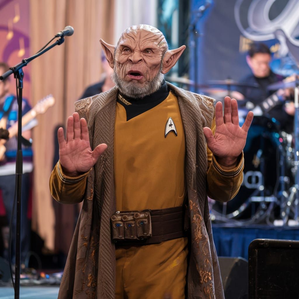 Klingon Refuses to Sing Super Chicken Song in Traditional Ou...
