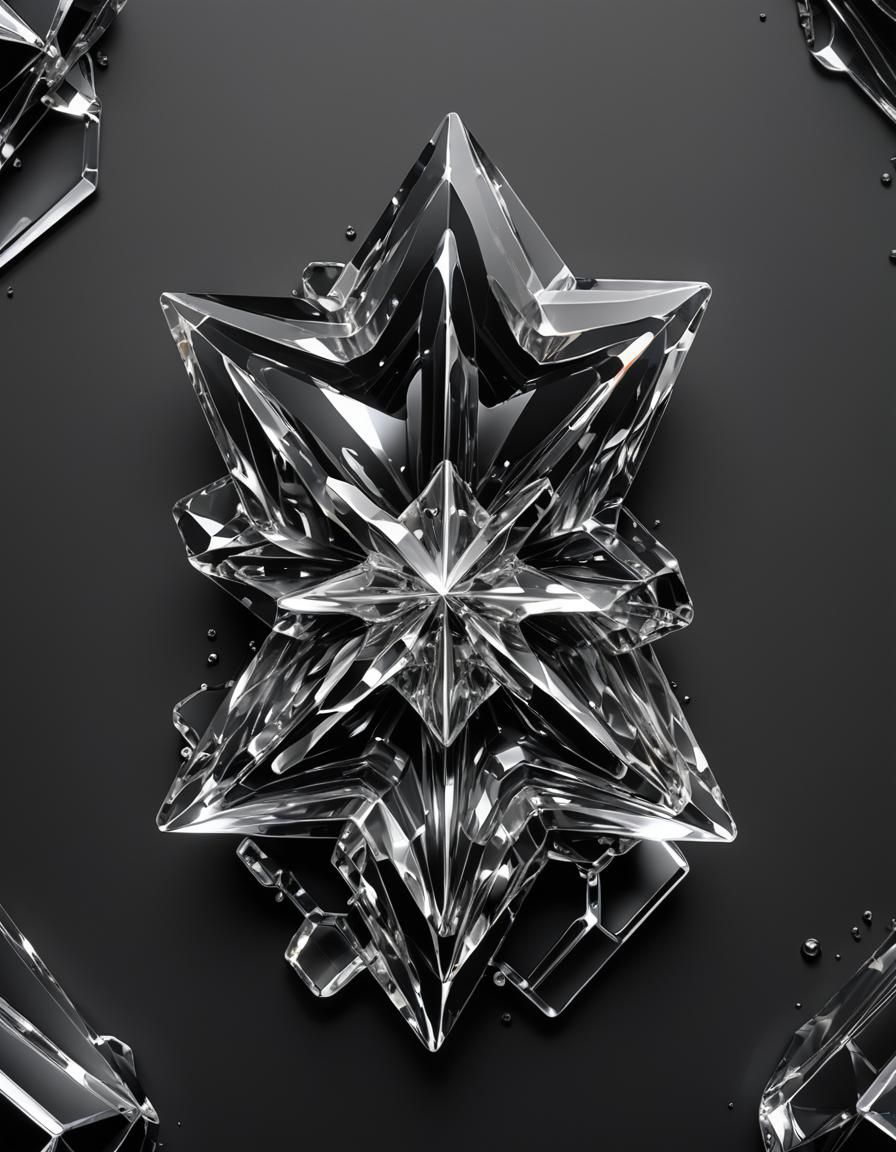 Surreal Crystal Symbol in Airbrushed 3D Style