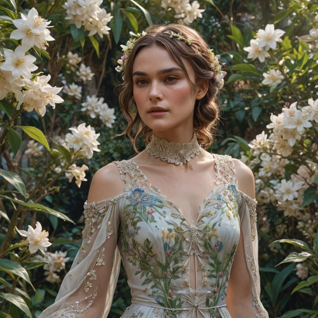 Keira Knightley Portrait in Jasmine Garden, Concept Art