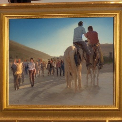 Classical Oil Painting of Two Women