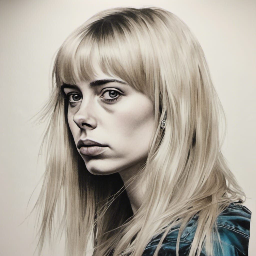 Minimalist Pencil Portrait of Young Trans Woman