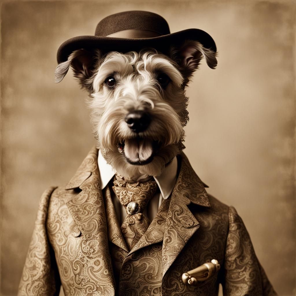 Pumi Dog as Sherlock Holmes in Golden Hour