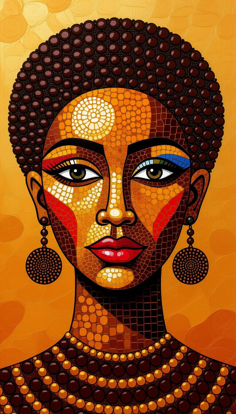 African Bead Art Inspired by Klimt and Kusama