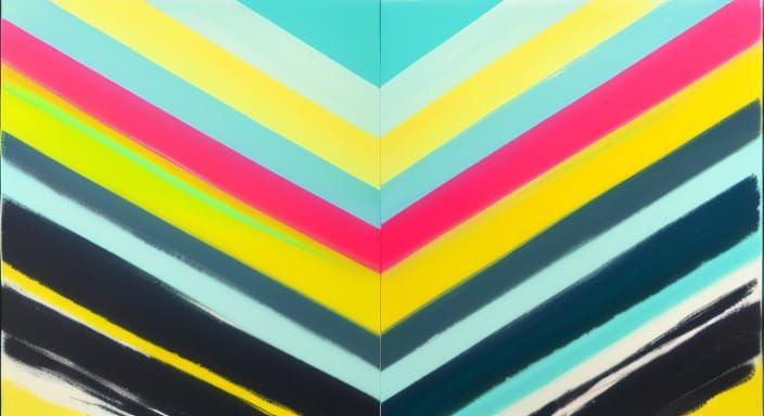 Vibrant Colorfield Painting with Abstract Expressionist Styl...