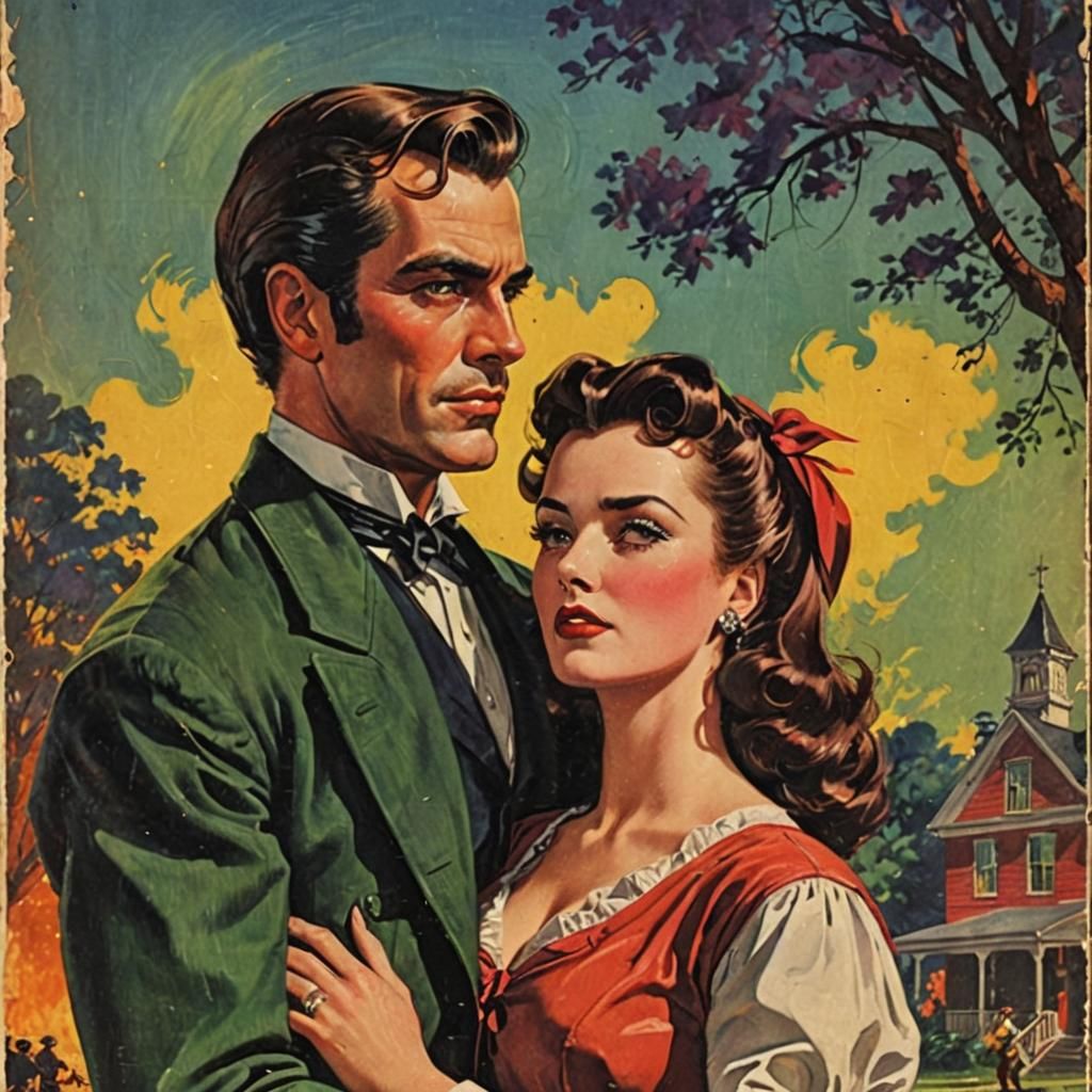 Vintage Pulp Magazine Cover: Antebellum Embrace