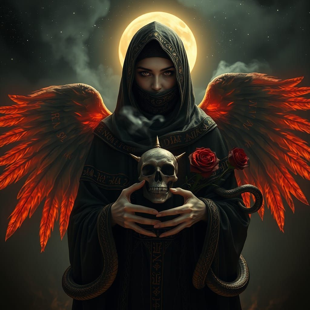 Mysterious Dark Goddess with Gothic Aura