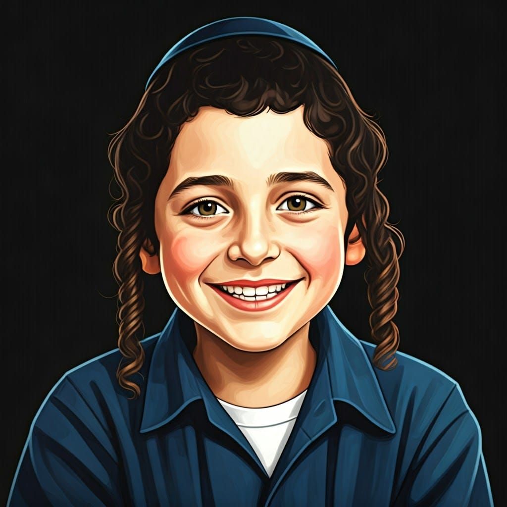 Happy Smiling Jewish Child Portrait