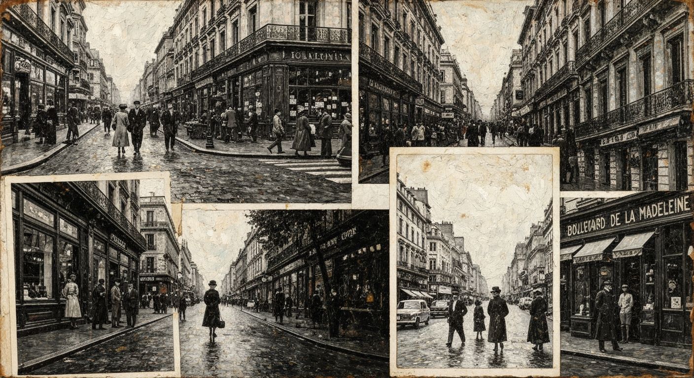 Boulevard De La Madeleine: Noir Collage in Post-Impressionis...
