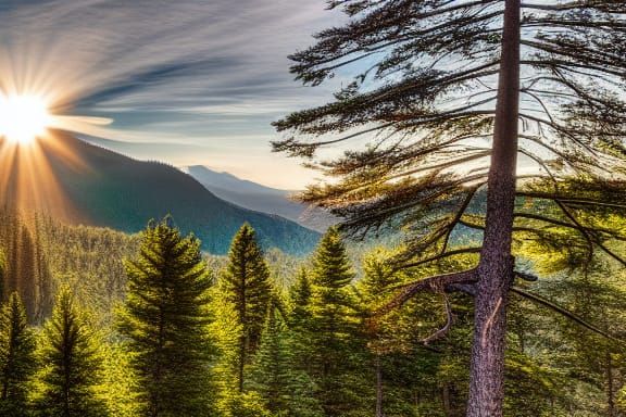 Smoky Mountains Conifer Forest Sunrise in 4K