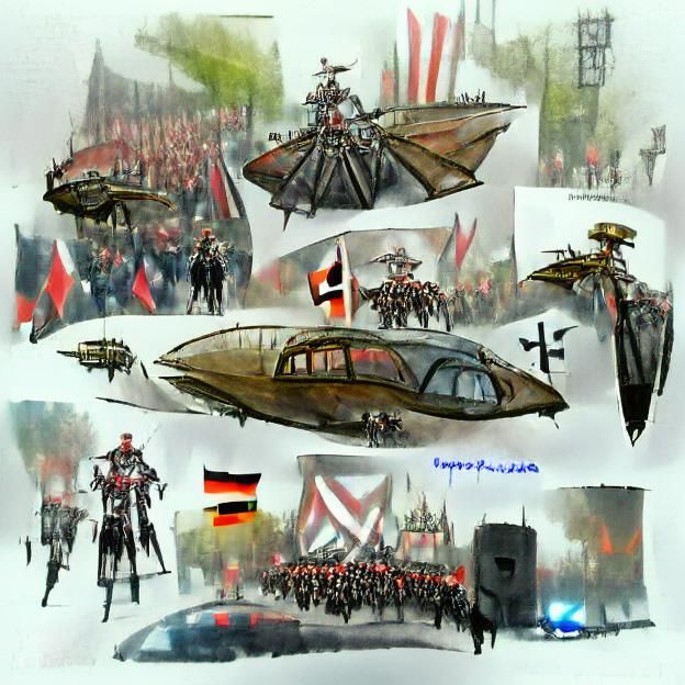 Dieselpunk Military Parade Concept Art