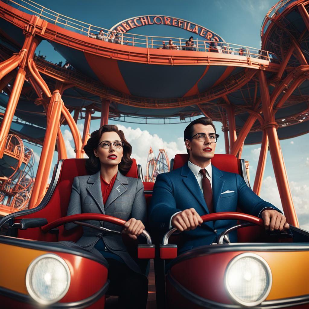 Clark and Lois on a Rollercoaster, Detailed Matte Painting