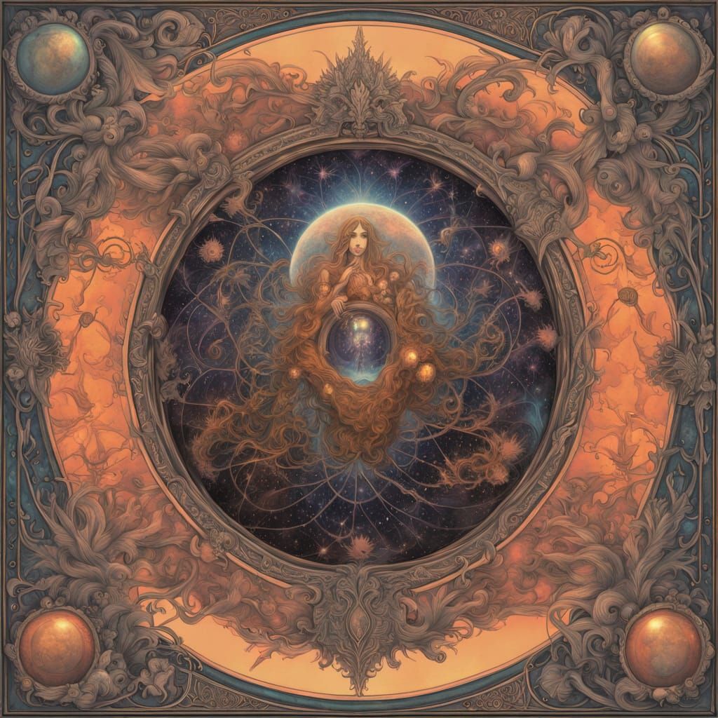 Mystical Shaman with Inner Oasis Picking Up Cracked Mirrors