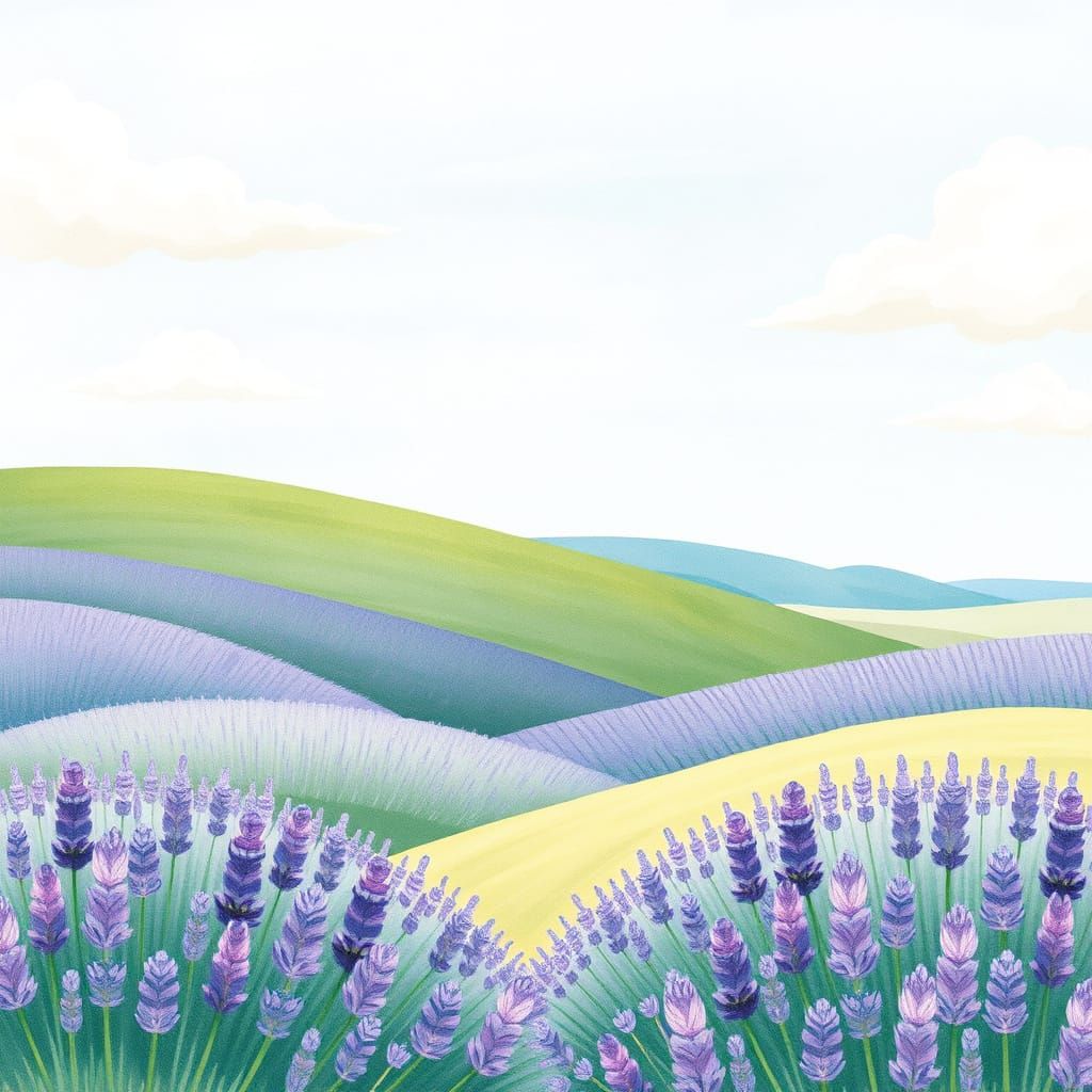 Lavender Dreamscape in Whimsical Watercolor Style