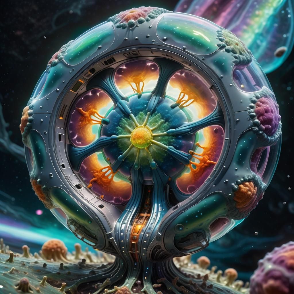 Bioorganic Spaceship Concept Art in Space