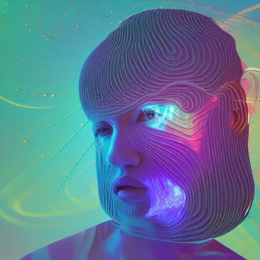 Cosmic Sleep: Holographic Astral Illustration