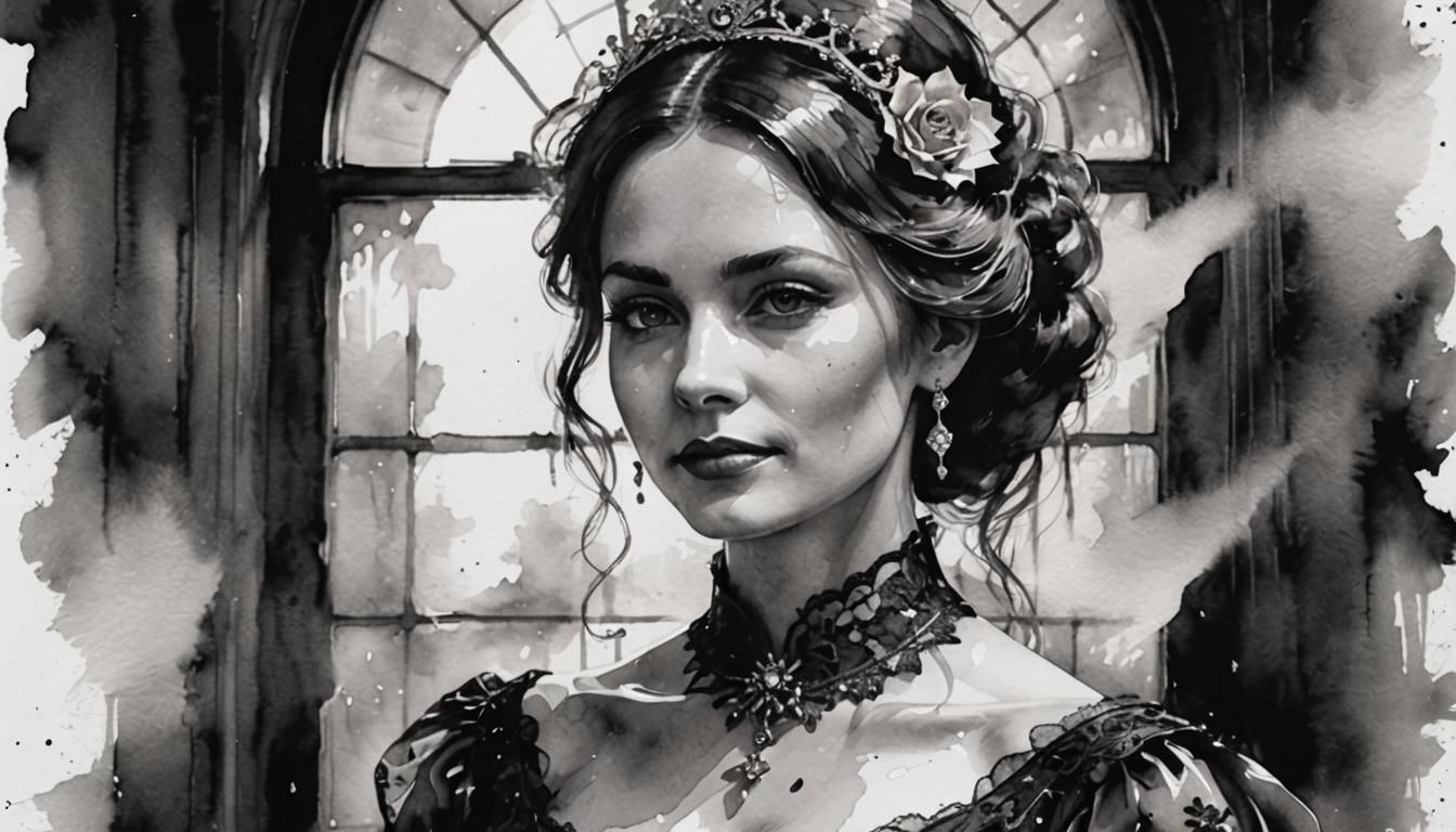 Elegant Victorian Woman on the Italian Coast