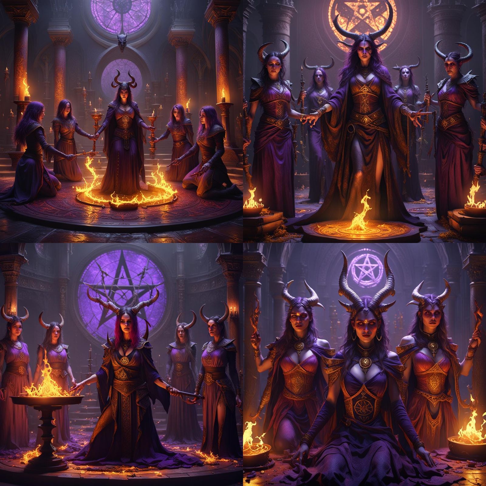 Dark Fantasy Ritual Scene in 8K Resolution