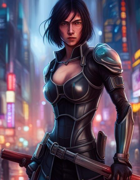 Cyberpunk Armored Character Portrait in 8k Resolution