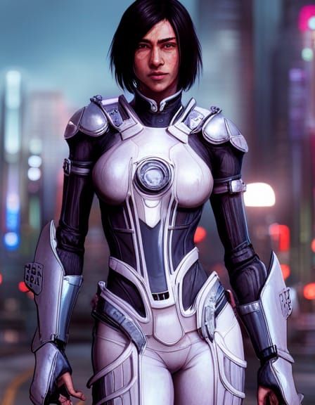 Cyberpunk Armored Warrior Concept Art