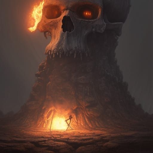 Giant Skull Dark Fantasy Concept Art