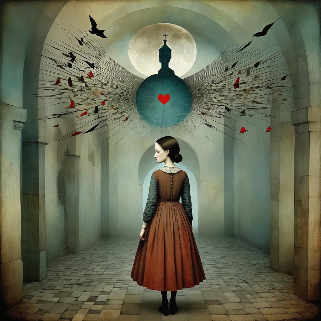 Surreal Chapel Scene: Girl's Triumph