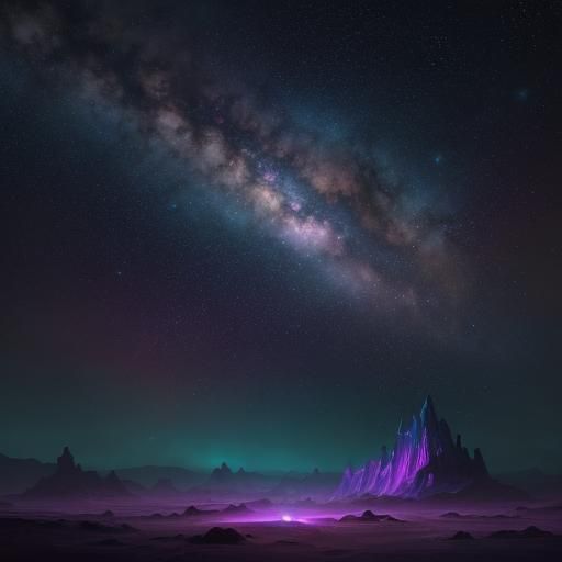 Astronaut in Glowing Nebula: Sci-Fi Concept Art