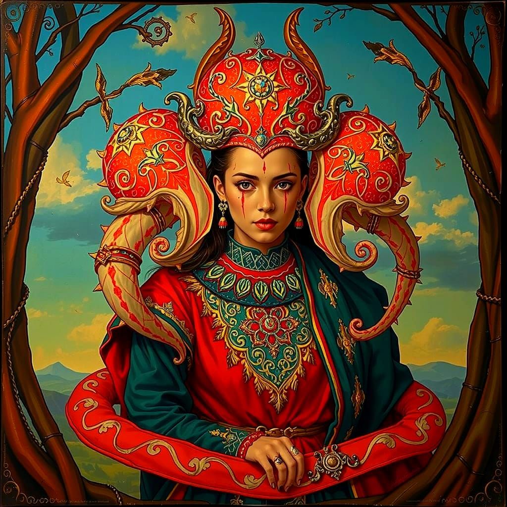 Abstract Swirling Forms in Vibrant Red Tones