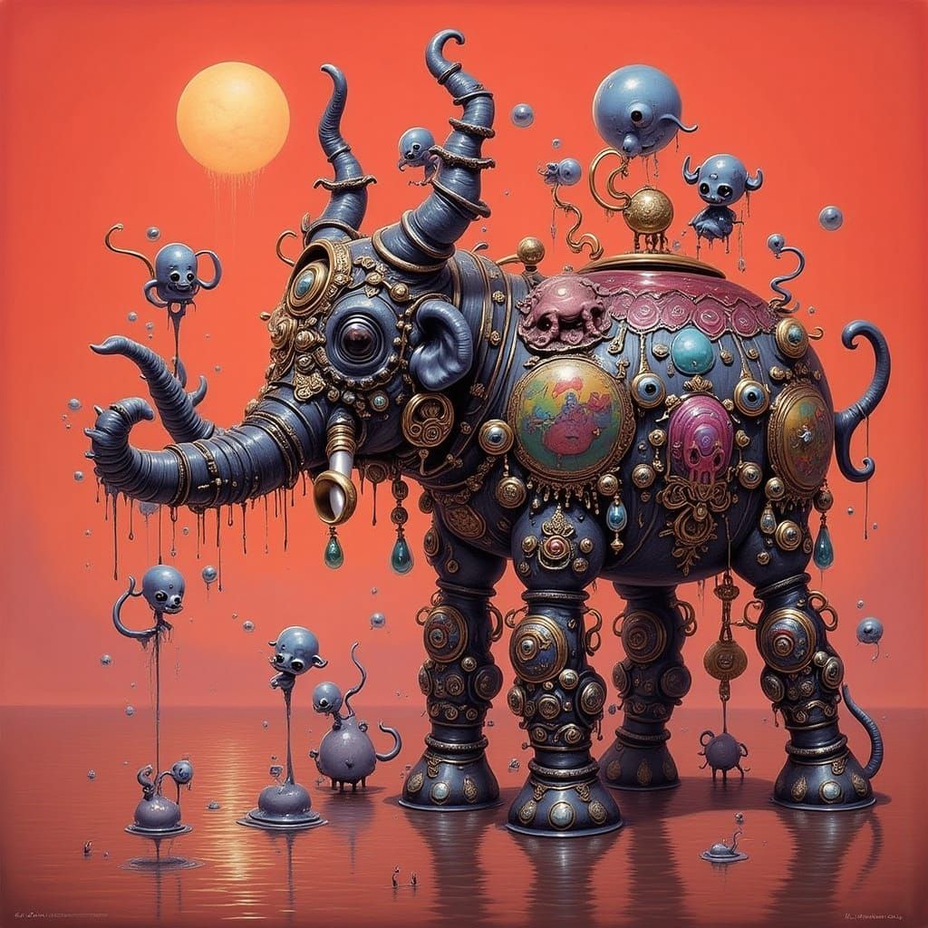 Surreal Elephant Tea Party