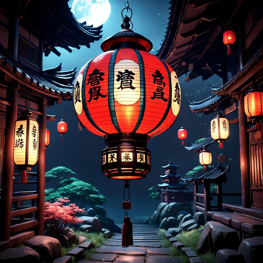 Spirited Away Lantern in 3D Game Style
