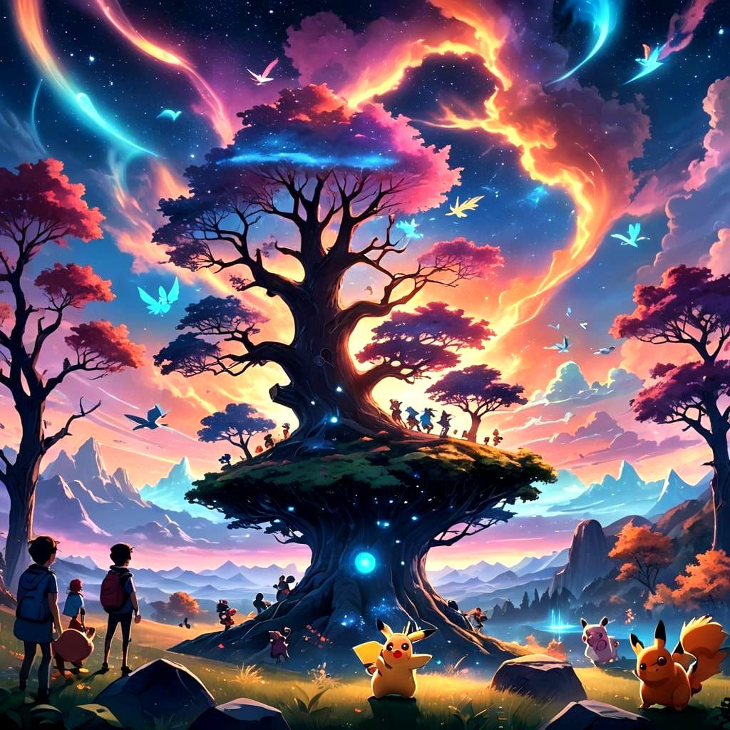 Night Aurora Fantasy Concept Art