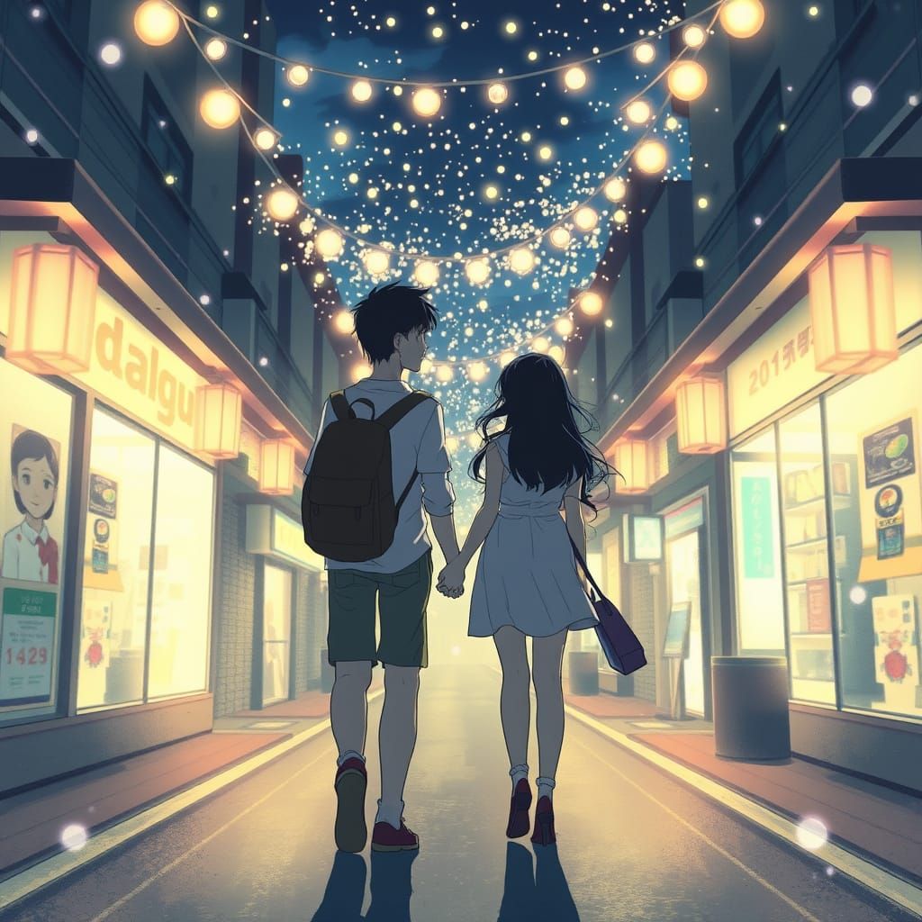 Anime Street Scene at Midday