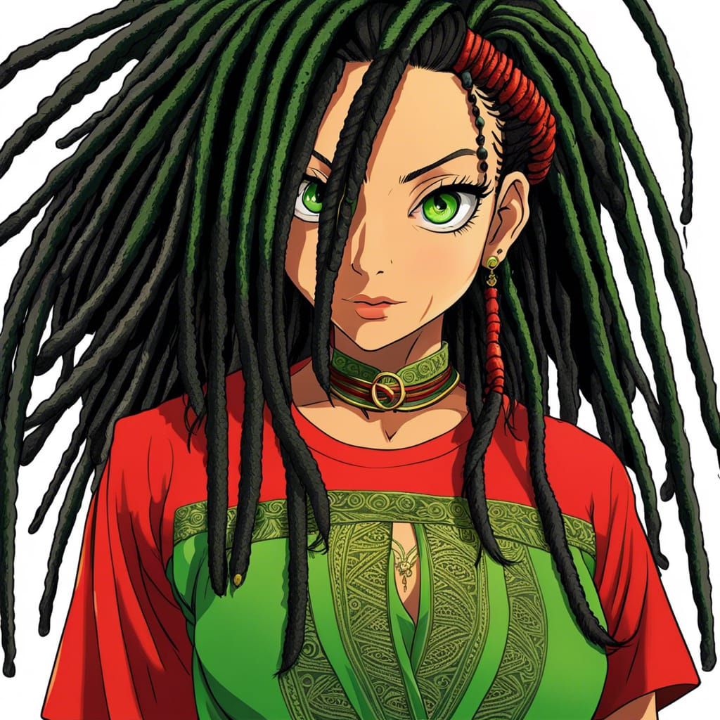 Anime Woman with Dreads on Open Road